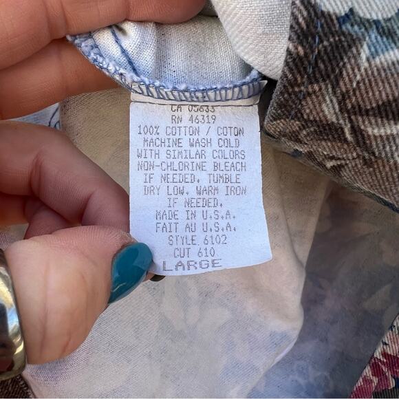 Vintage 90s gotcha covered floral cotton single button boxy blazer LARGE - Picture 6 of 6